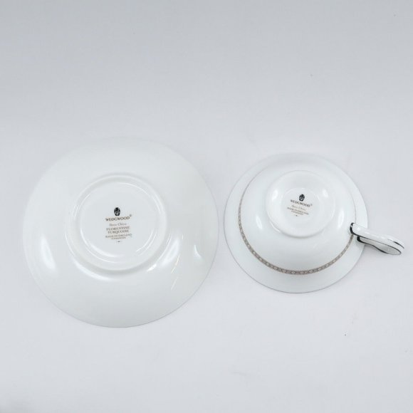 Wedgwood Cup & saucer & plate Florentine turquoise Tableware Porcelain _ - Picture 4 of 7